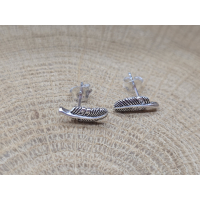 Echt zilveren oorbel stekers veertje 